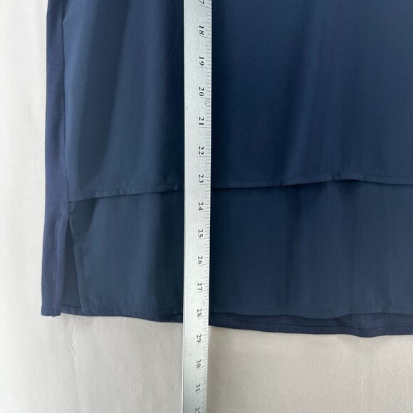 Michael Kors Tank Top Womens Size M Tunic Layered V-Neck Sleeveless Shell Blue - Picture 11 of 11